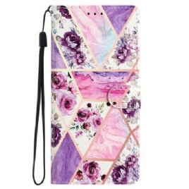 Folio Deksel Samsung Galaxy S24 Plus 5g Lilla Blomster