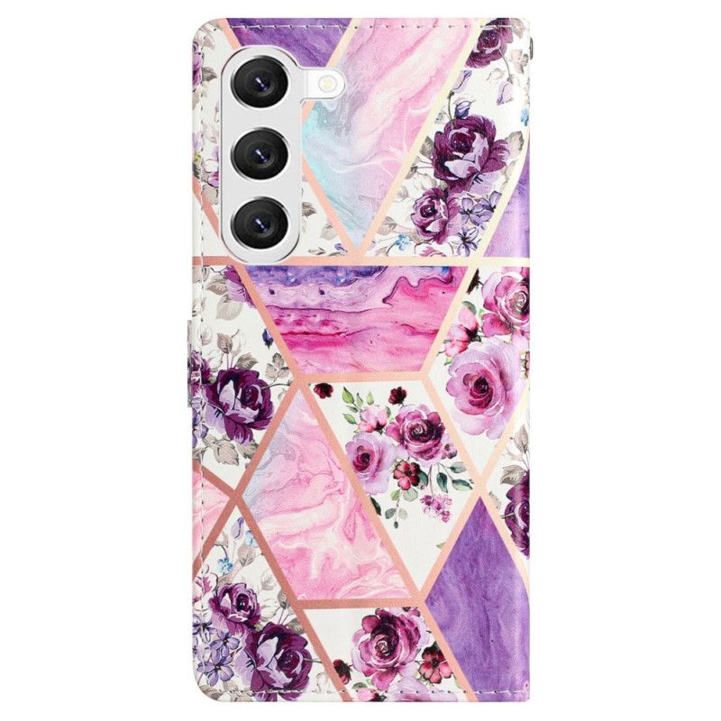 Folio Deksel Samsung Galaxy S24 Plus 5g Lilla Blomster