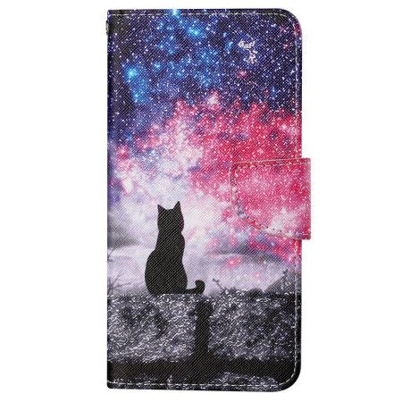 Folio Deksel Samsung Galaxy S24 Plus 5g Stjernehimmel Med Lanyard Cat