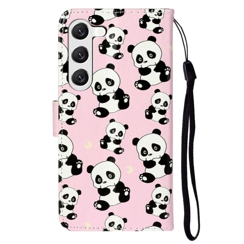 Folio Deksel Til Samsung Galaxy S24 Plus 5g Lanyard Pandaer