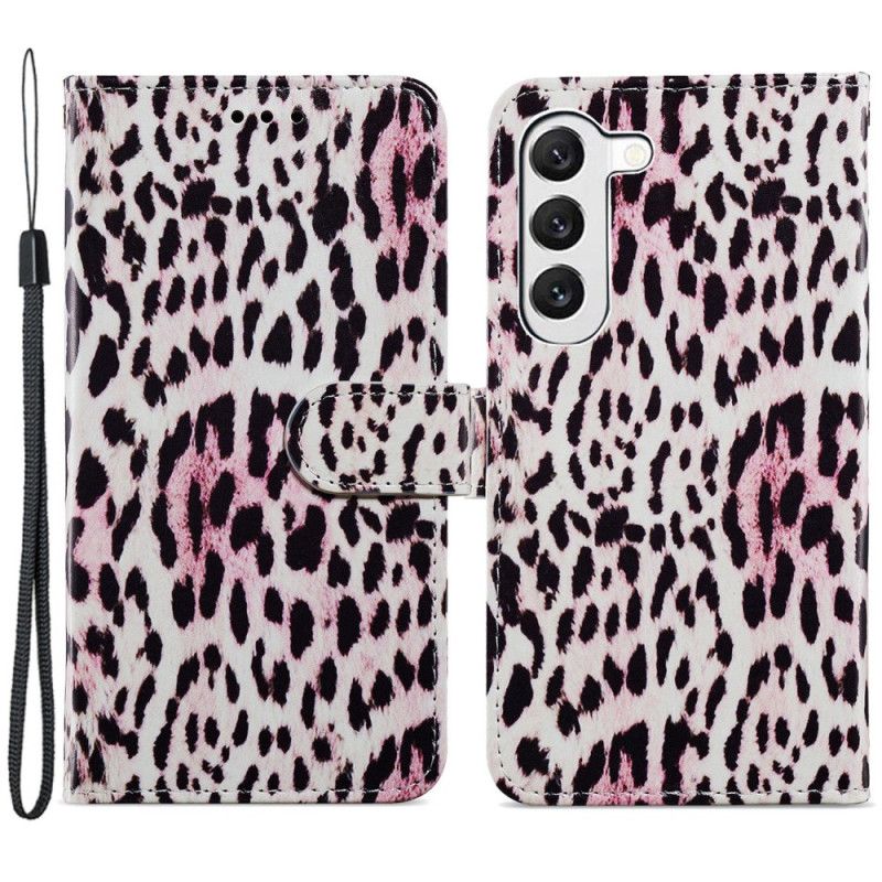 Lærdeksel Folio Deksel Samsung Galaxy S24 Plus 5g Leopardeffektstropp