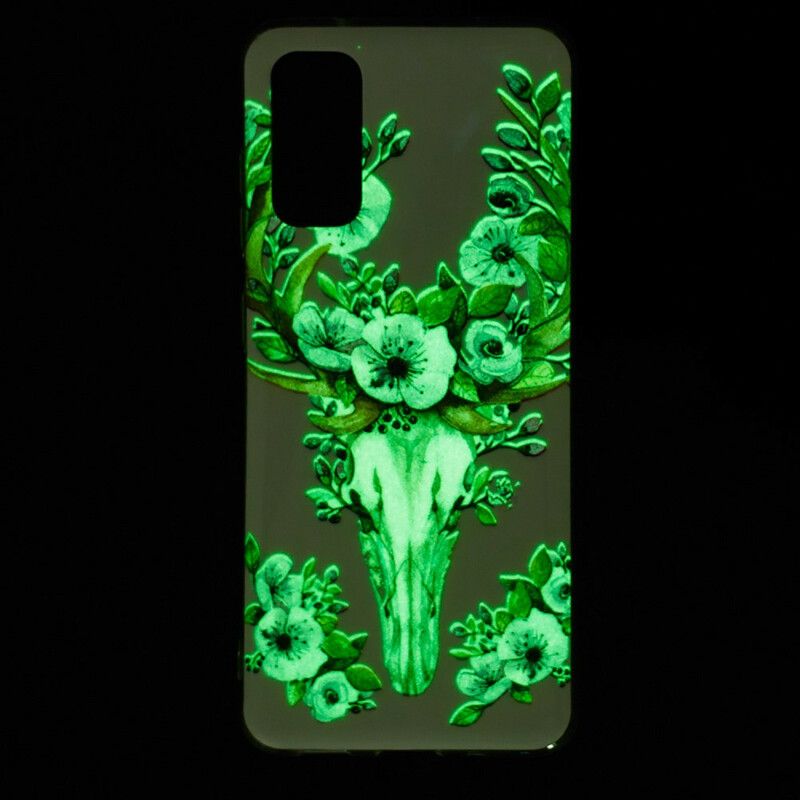 Deksel Til Samsung Galaxy S20 Fluorescerende Blomsterelg