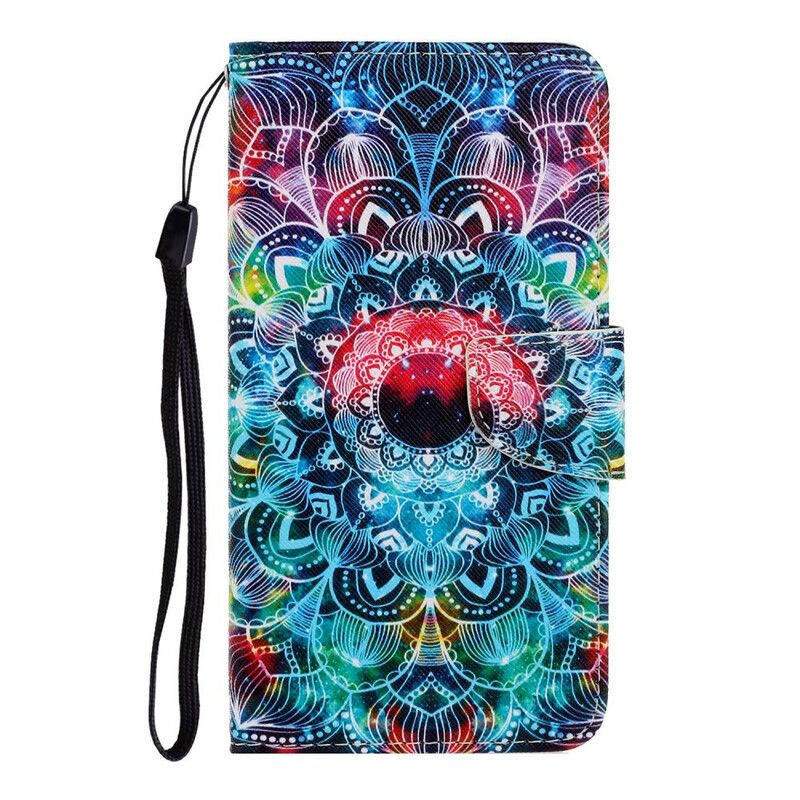 Folio Deksel Til Samsung Galaxy S20 Med Kjede Flashy Strappy Mandala