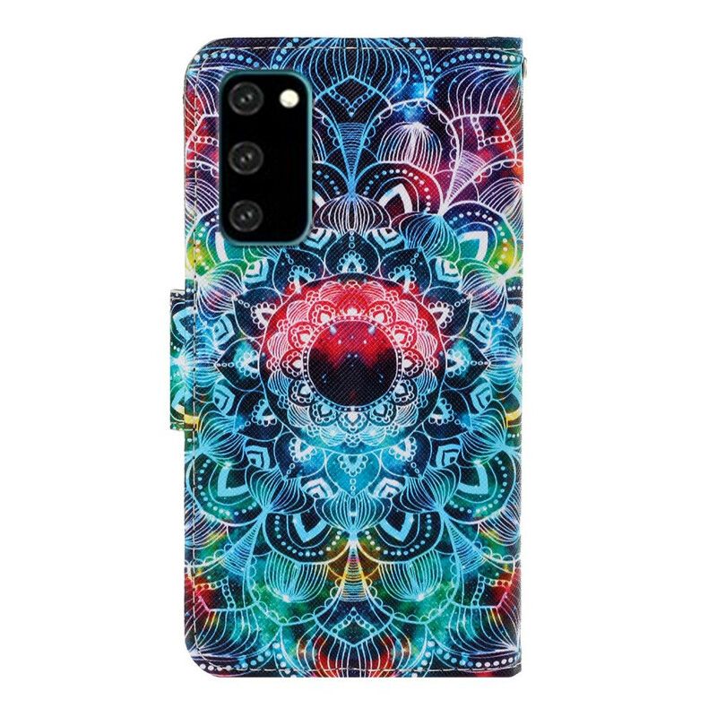 Folio Deksel Til Samsung Galaxy S20 Med Kjede Flashy Strappy Mandala