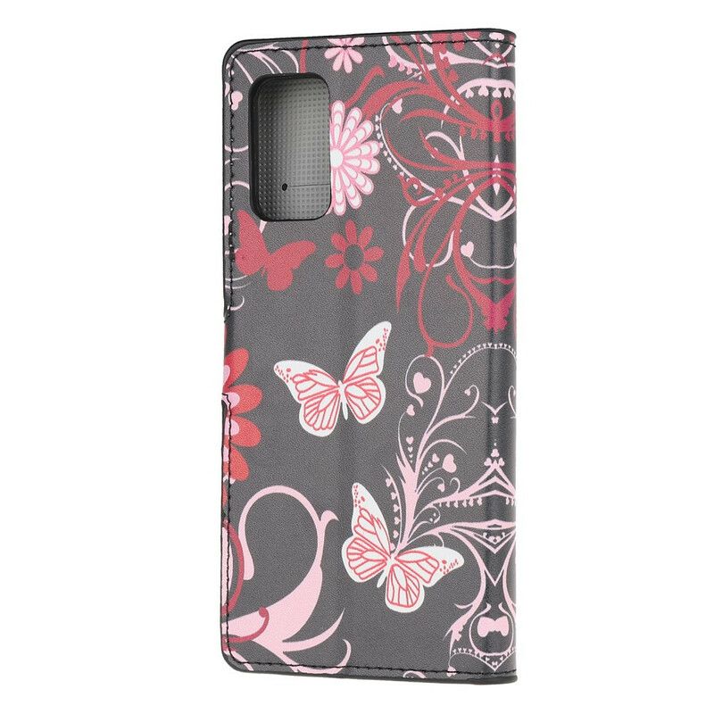 Lærdeksel Til Samsung Galaxy S20 Sommerfugler Og Blomster