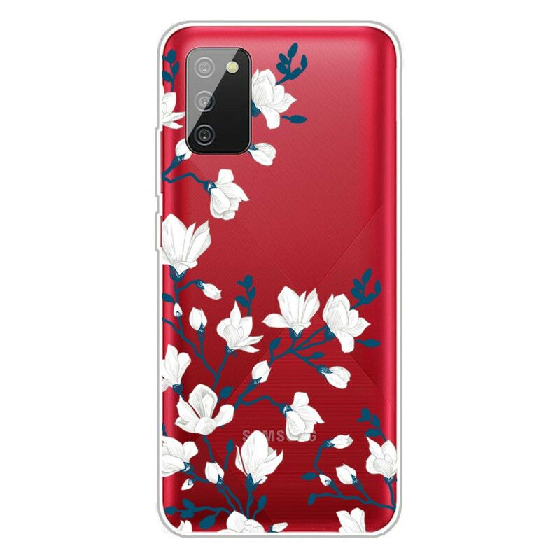 Deksel Til Samsung Galaxy A02s Hvite Blomster