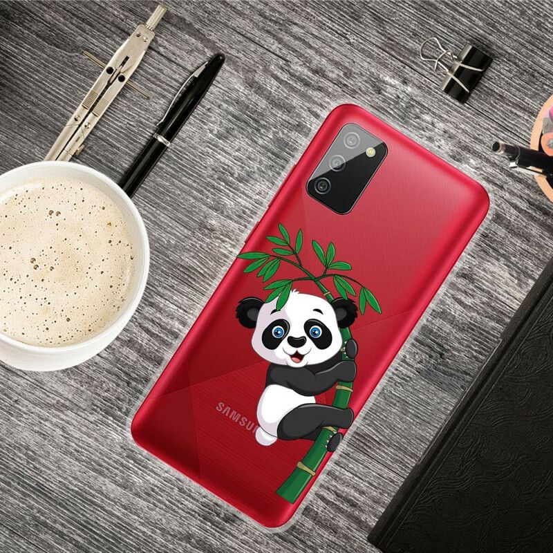 Deksel Til Samsung Galaxy A02s Sømløs Panda På Bambus
