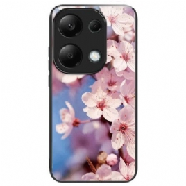 Deksel Xiaomi Redmi Note 13 Pro 4g Ferskenblomster Av Herdet Glass Beskyttelse Deksel