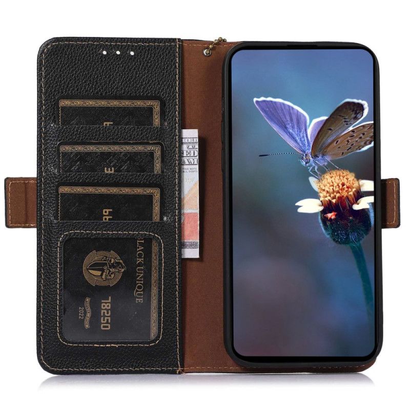 Folio Deksel Til Xiaomi Redmi Note 13 Pro 4g Litchi Leather Rfid-teknologi