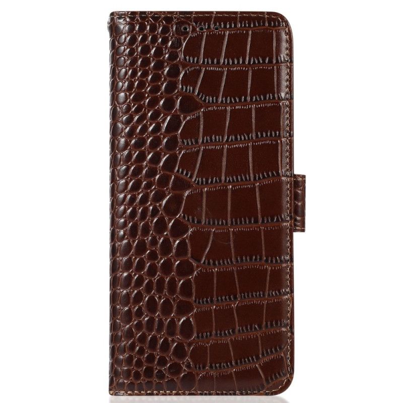 Folio Deksel Xiaomi Redmi Note 13 Pro 4g Crocodile Design Rfid Blocking Technology