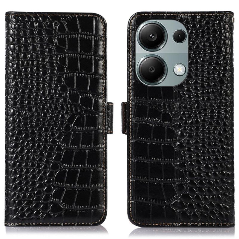 Folio Deksel Xiaomi Redmi Note 13 Pro 4g Crocodile Design Rfid Blocking Technology