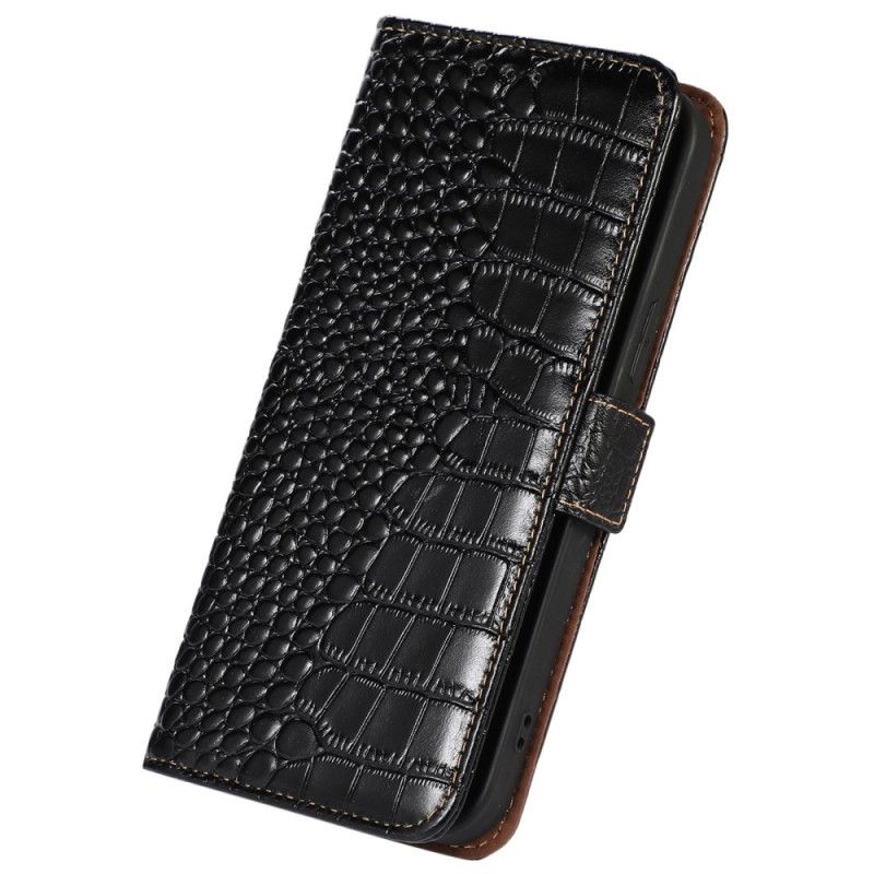 Folio Deksel Xiaomi Redmi Note 13 Pro 4g Crocodile Design Rfid Blocking Technology