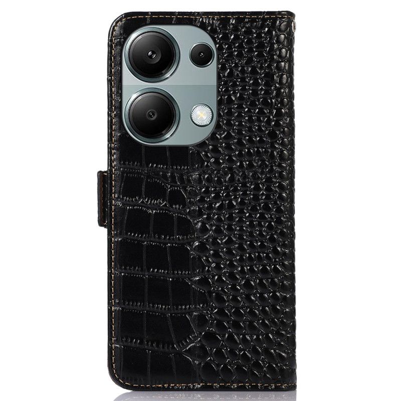 Folio Deksel Xiaomi Redmi Note 13 Pro 4g Crocodile Design Rfid Blocking Technology