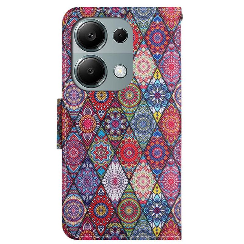 Folio Deksel Xiaomi Redmi Note 13 Pro 4g Nøkkelbånd Kaleidoskop Beskyttelse Deksel