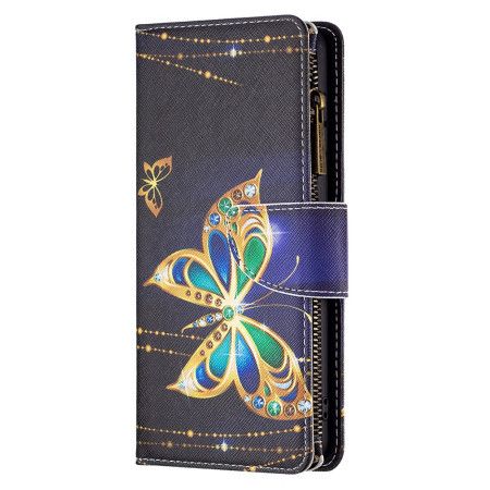 Folio Deksel Xiaomi Redmi Note 13 Pro 4g Strass Sommerfugllommebok Med Stropp