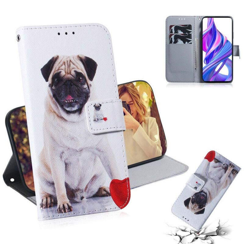 Folio Deksel Til Huawei P Smart Pro / Honor 9X Pro Pug Dog