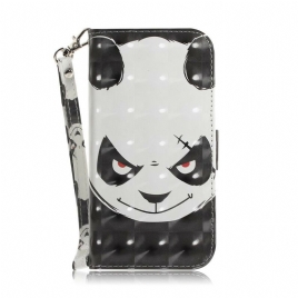 Folio Deksel Til Sony Xperia L4 Med Kjede Angry Panda Med Stropp