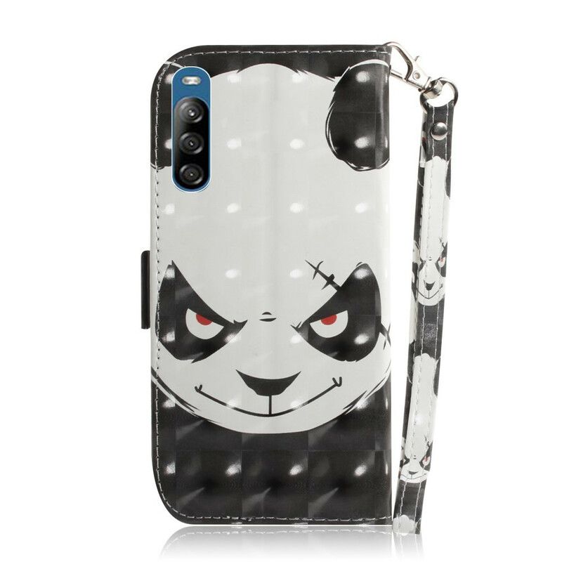 Folio Deksel Til Sony Xperia L4 Med Kjede Angry Panda Med Stropp