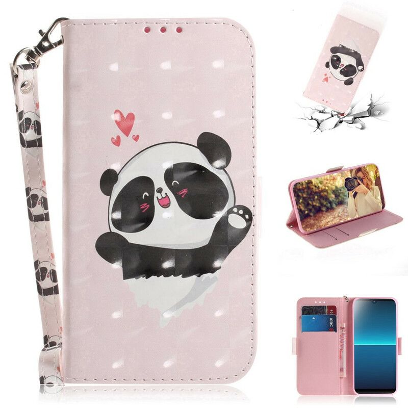 Folio Deksel Til Sony Xperia L4 Med Kjede Thong Panda Love