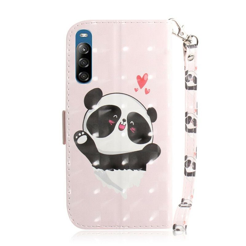 Folio Deksel Til Sony Xperia L4 Med Kjede Thong Panda Love