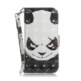Folio Deksel Til Sony Xperia 10 Med Kjede Angry Panda Med Stropp