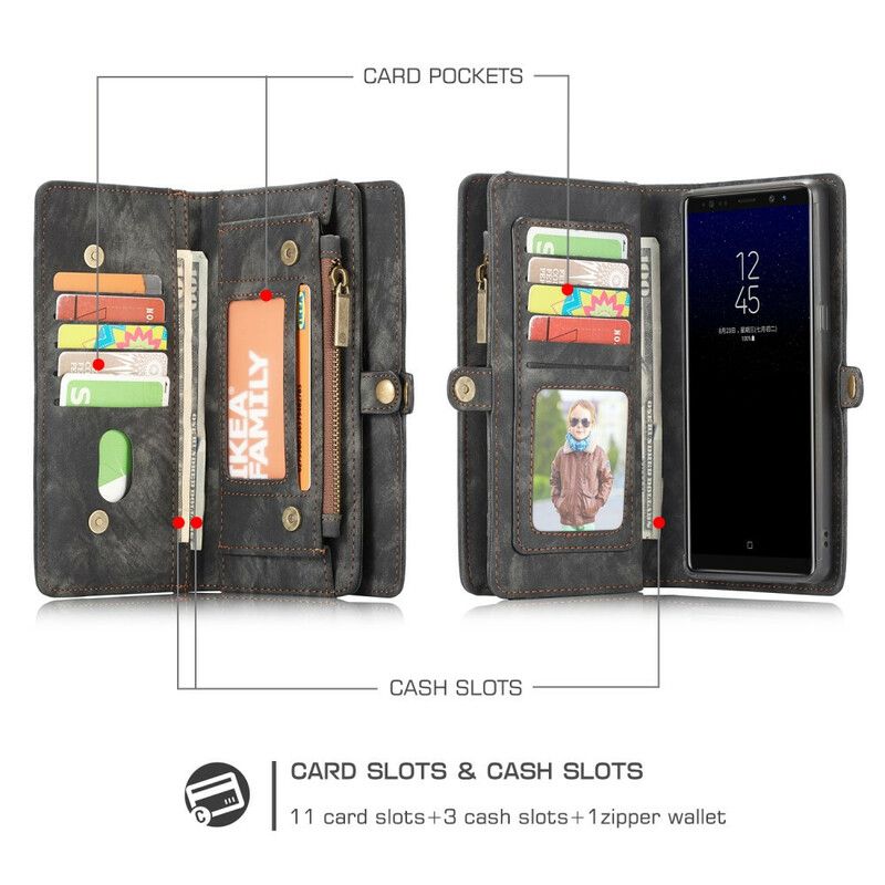 Folio Deksel Til Samsung Galaxy Note 8 Caseme Vintage Skinn