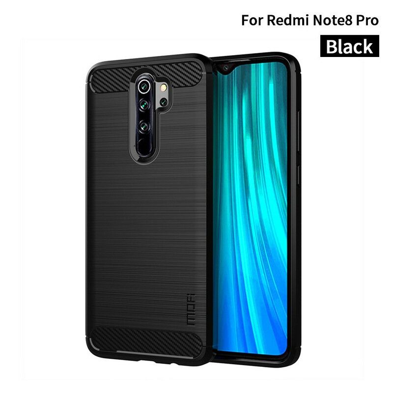 Deksel Til Xiaomi Redmi Note 8 Pro Mofi Børstet Karbonfiber