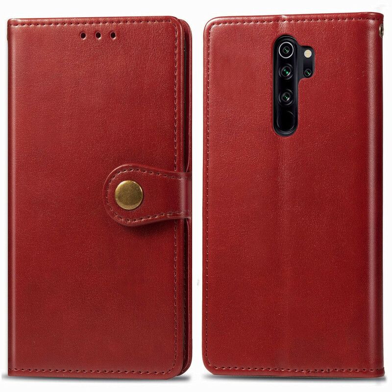 Folio Deksel Til Xiaomi Redmi Note 8 Pro Imitert Skinn Og Vintage Lås