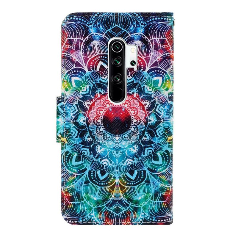 Folio Deksel Til Xiaomi Redmi Note 8 Pro Med Kjede Flashy Strappy Mandala