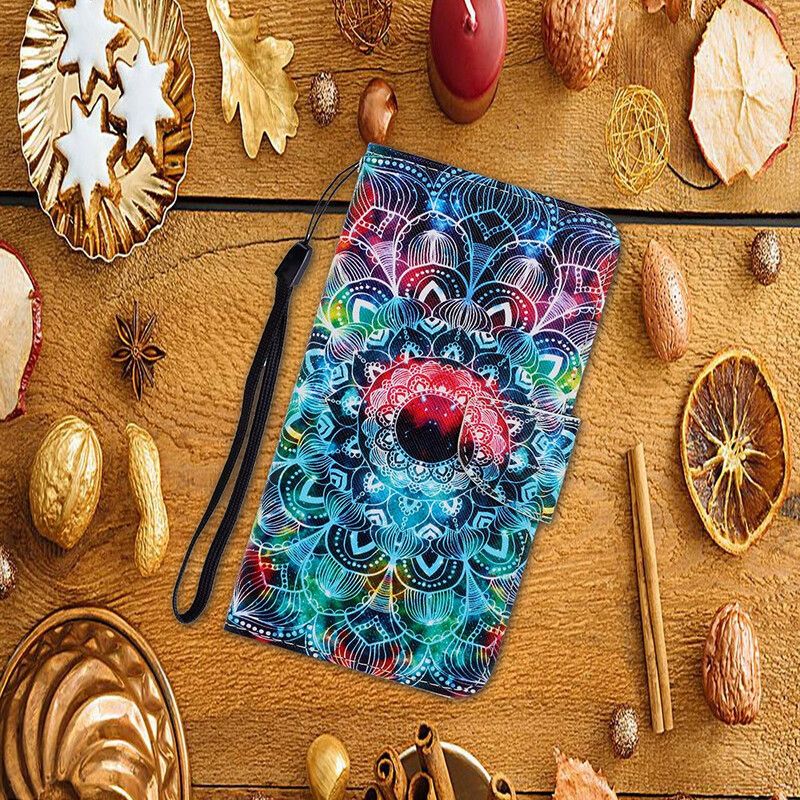 Folio Deksel Til Xiaomi Redmi Note 8 Pro Med Kjede Flashy Strappy Mandala