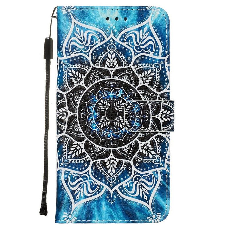 Lærdeksel Til Xiaomi Redmi Note 8 Pro Med Kjede Svart Strappy Mandala