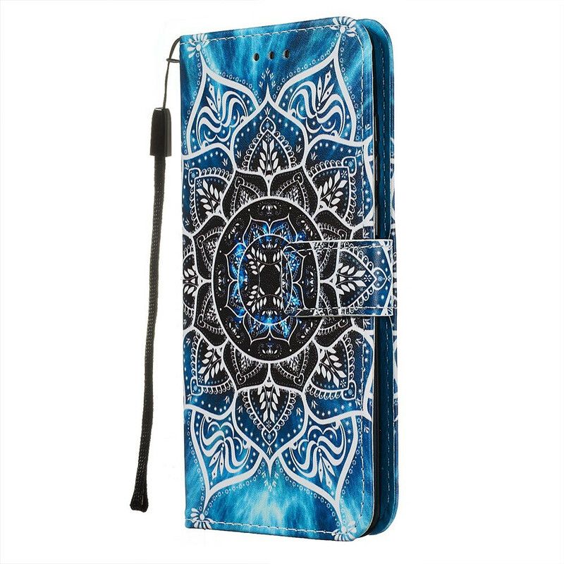 Lærdeksel Til Xiaomi Redmi Note 8 Pro Med Kjede Svart Strappy Mandala