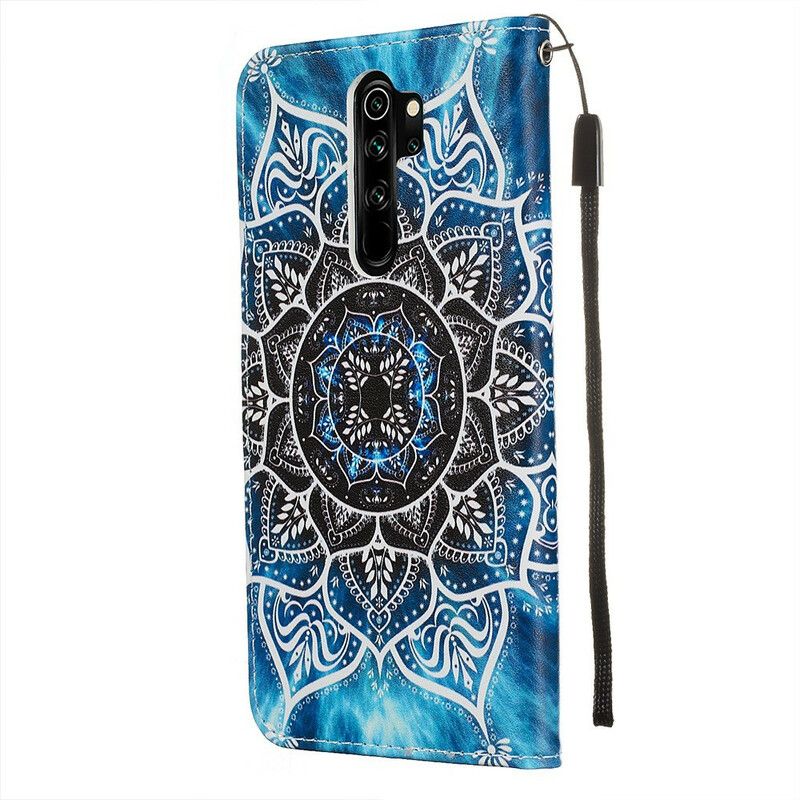 Lærdeksel Til Xiaomi Redmi Note 8 Pro Med Kjede Svart Strappy Mandala