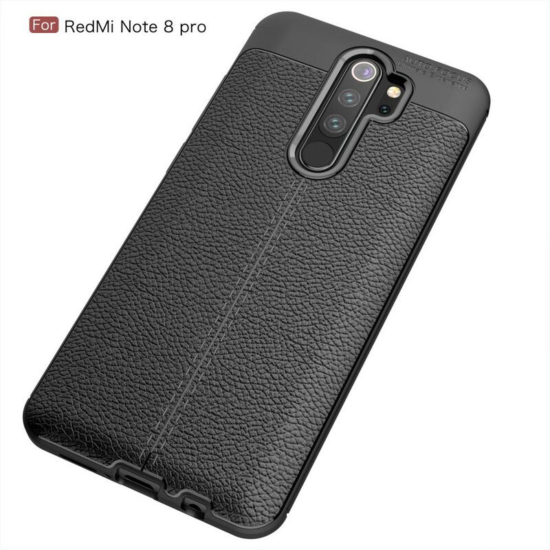 Mobildeksel Til Xiaomi Redmi Note 8 Pro Dobbel Linje Litchi Leather Effect