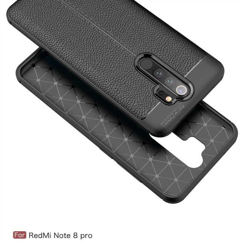 Mobildeksel Til Xiaomi Redmi Note 8 Pro Dobbel Linje Litchi Leather Effect