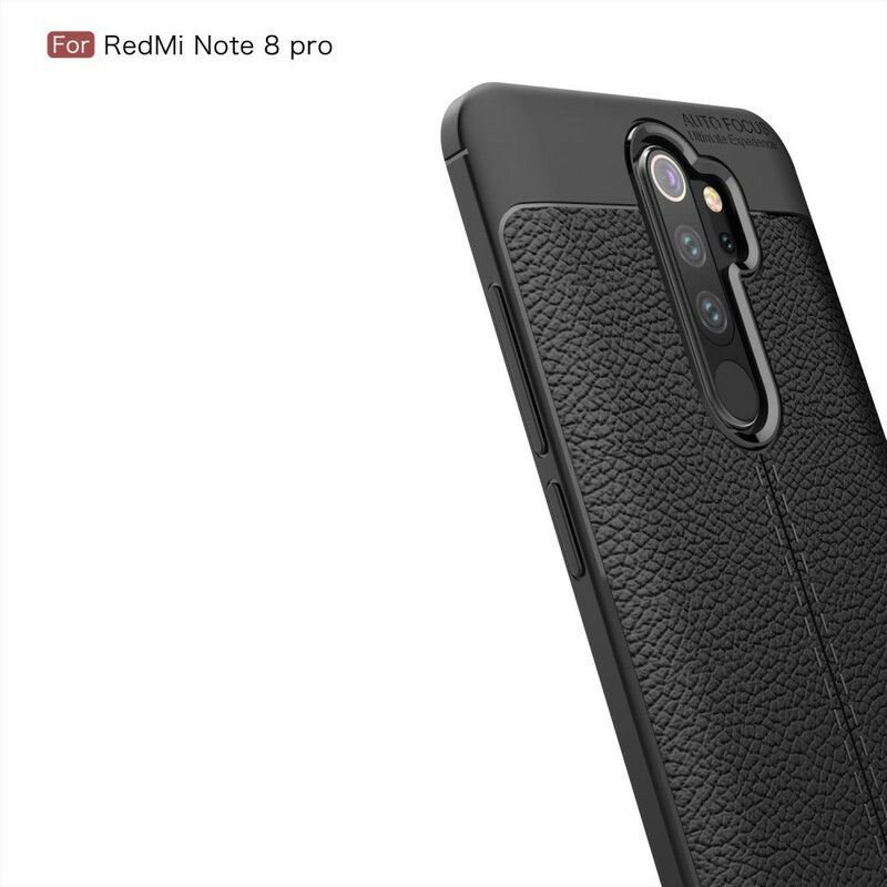 Mobildeksel Til Xiaomi Redmi Note 8 Pro Dobbel Linje Litchi Leather Effect