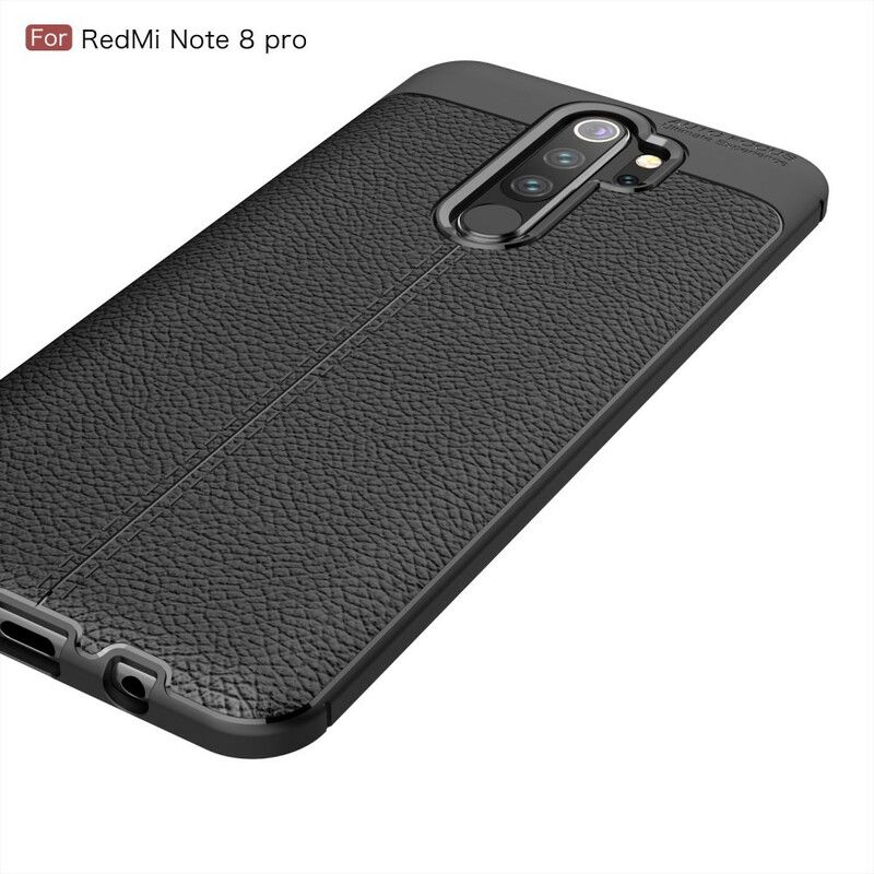 Mobildeksel Til Xiaomi Redmi Note 8 Pro Dobbel Linje Litchi Leather Effect