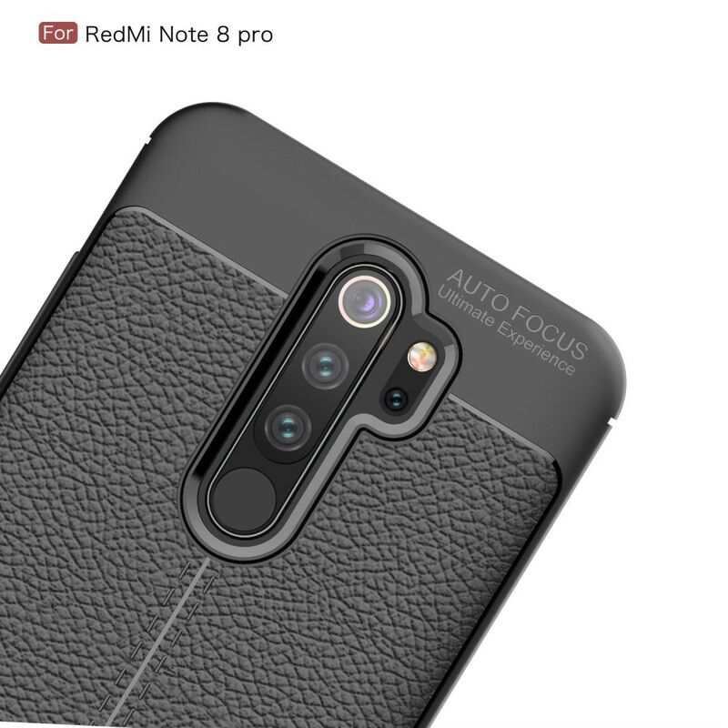 Mobildeksel Til Xiaomi Redmi Note 8 Pro Dobbel Linje Litchi Leather Effect