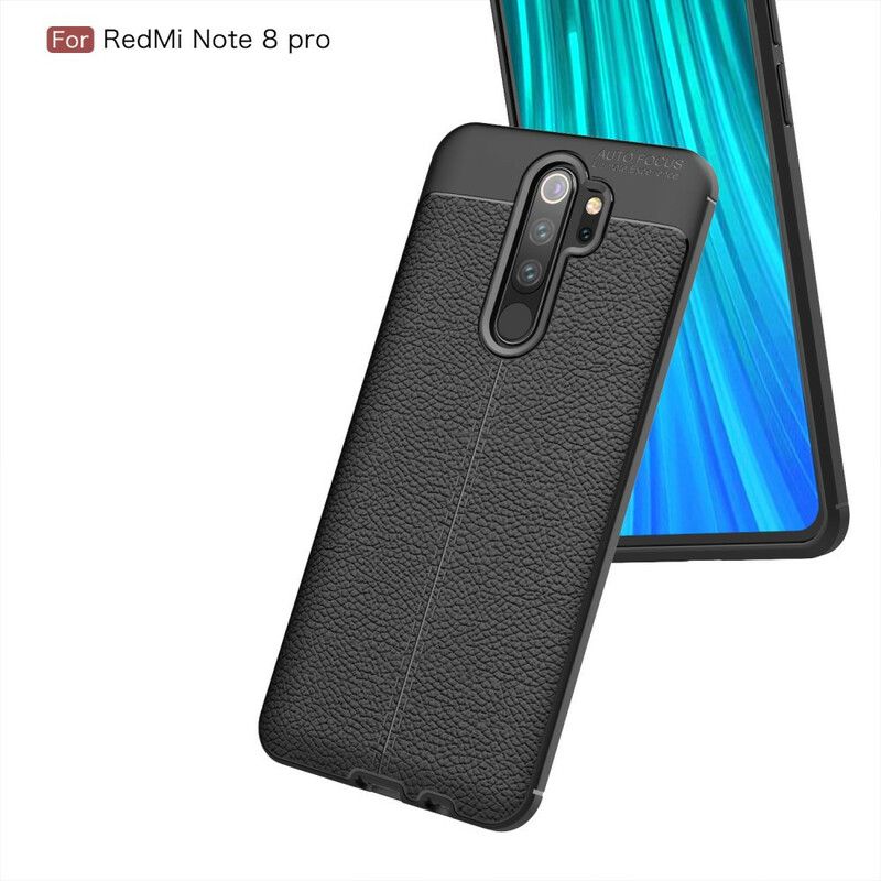 Mobildeksel Til Xiaomi Redmi Note 8 Pro Dobbel Linje Litchi Leather Effect