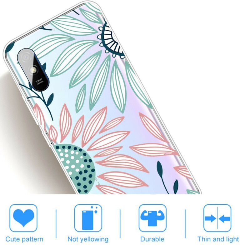 Deksel Til Xiaomi Redmi 9A En Gjennomsiktig Blomst