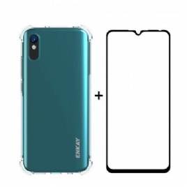 Deksel Til Xiaomi Redmi 9A Kombo Og Herdet Glassskjerm Enkay