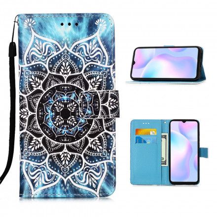 Folio Deksel Til Xiaomi Redmi 9A Med Kjede Svart Strappy Mandala