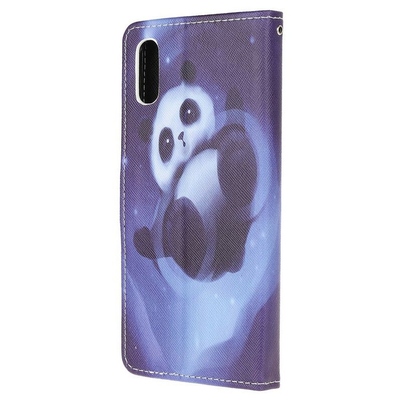 Folio Deksel Til Xiaomi Redmi 9A Med Kjede Thong Space Panda