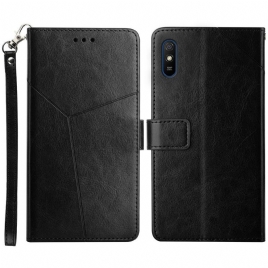 Folio Deksel Til Xiaomi Redmi 9A Y Design Geo Leather Style