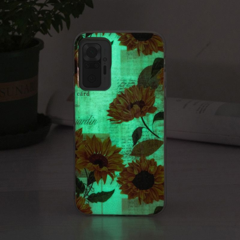 Deksel Til Xiaomi Redmi Note 10 Pro Fluorescerende Blomsterserie