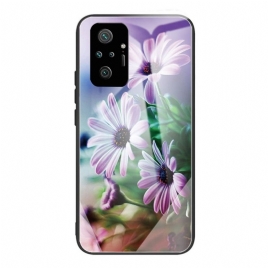 Deksel Til Xiaomi Redmi Note 10 Pro Realistiske Blomster Herdet Glass