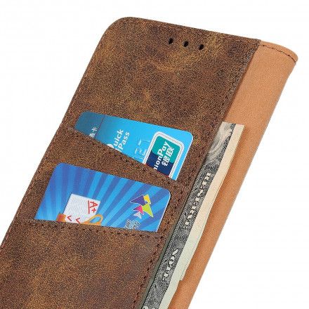 Folio Deksel Til Xiaomi Redmi Note 10 Pro Lærdeksel Vintage Magnetisk Klaff