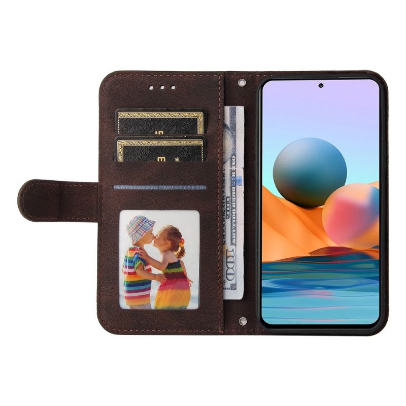 Folio Deksel Til Xiaomi Redmi Note 10 Pro Nagle Og Stropp I Imitert Skinn