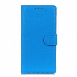 Folio Deksel Til Xiaomi Redmi Note 10 Pro Premium Litchi Leather Effect