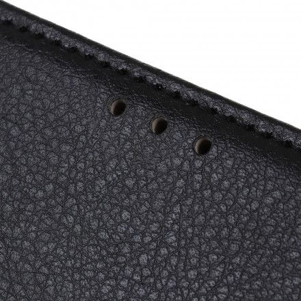 Folio Deksel Til Xiaomi Redmi Note 10 Pro Premium Litchi Leather Effect